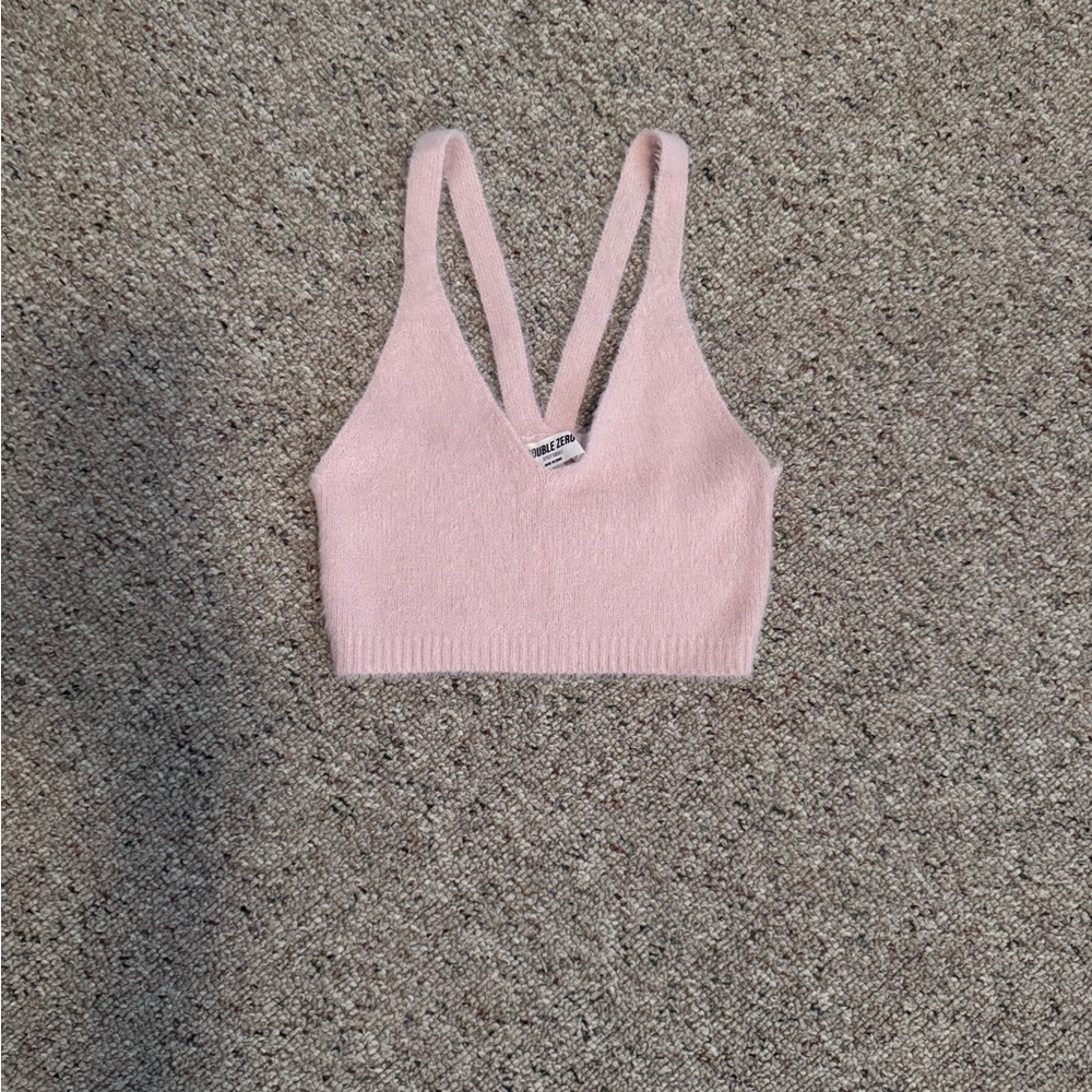 Double Zero Soft Pink Fuzzy Top